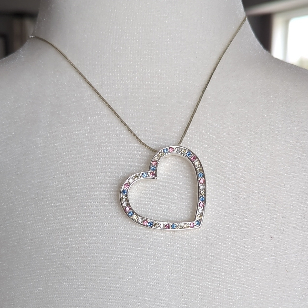 3 For $30. Express Multicolor Heart Necklace